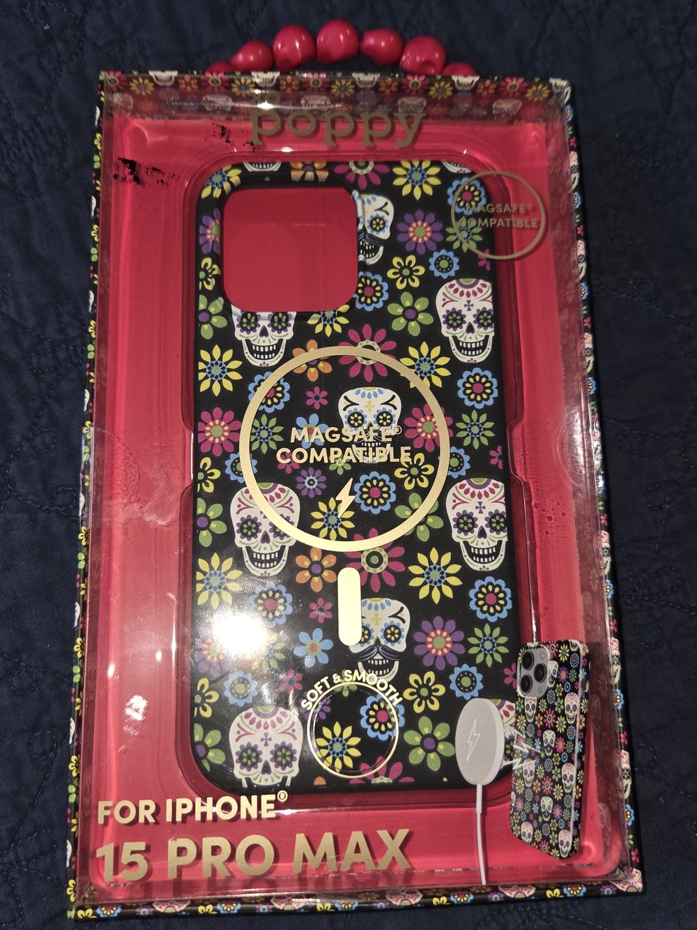 New Poppy Floral Sugar Skull MagSafe Compatible Case for iPhone 15 Pro Max -  CP